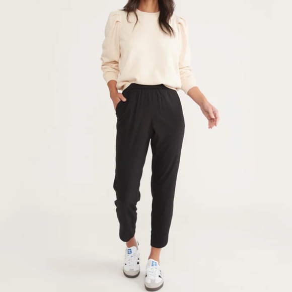 Marine Layer Allison Pant Pull-on Woven Textured Tencel Ankle XS - Picture 1 of 12